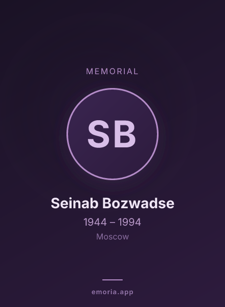 Memorial portrait of Seinab Bozwadse