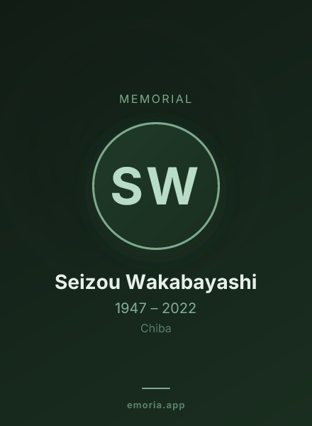 Memorial portrait of Seizou Wakabayashi
