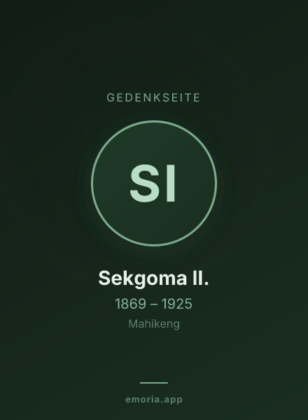 Gedenkportrait von Sekgoma II.