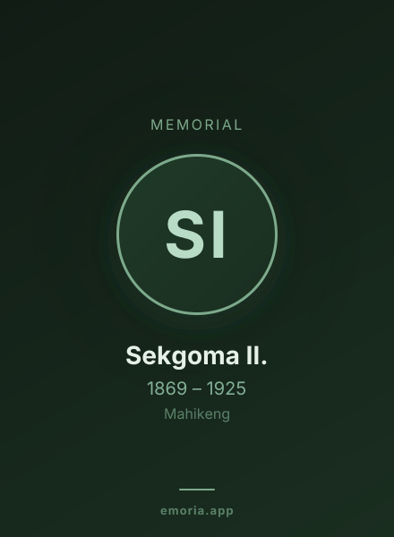 Memorial portrait of Sekgoma II.