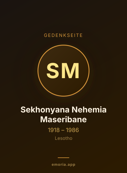 Gedenkportrait von Sekhonyana Nehemia Maseribane