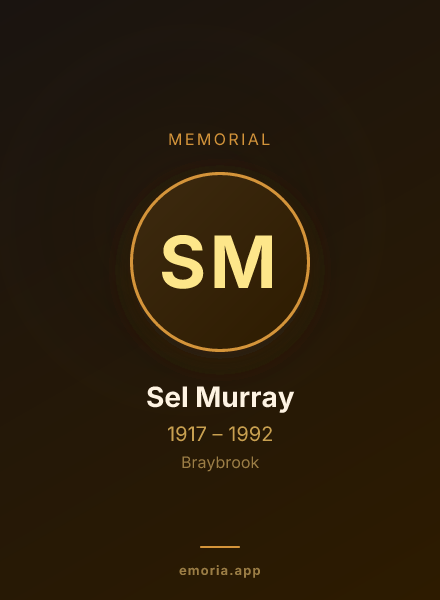 Memorial portrait of Sel Murray