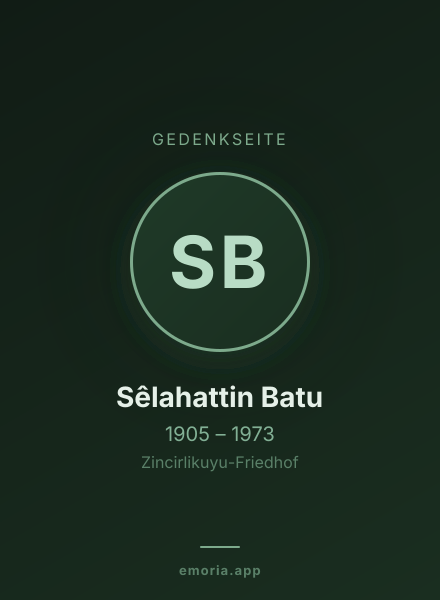 Gedenkportrait von Sêlahattin Batu