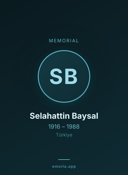 Memorial portrait of Selahattin Baysal