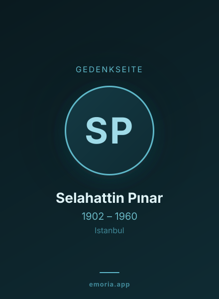 Gedenkportrait von Selahattin Pınar