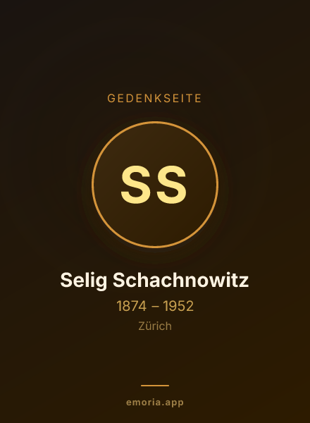 Gedenkportrait von Selig Schachnowitz