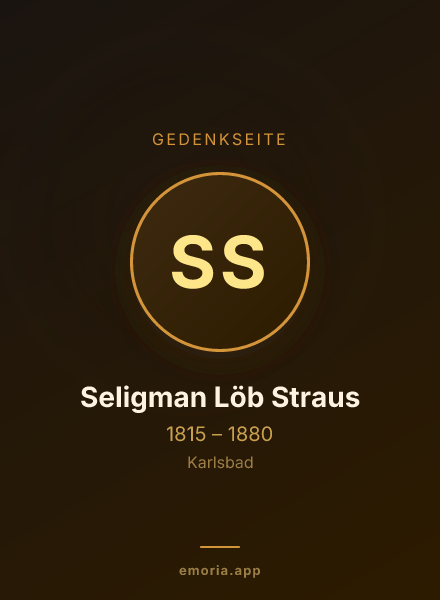 Gedenkportrait von Seligman Löb Straus