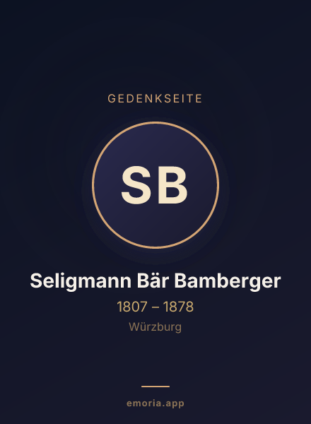 Gedenkportrait von Seligmann Bär Bamberger