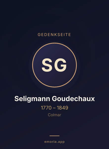 Gedenkportrait von Seligmann Goudechaux