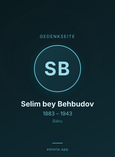 Gedenkportrait von Selim bey Behbudov