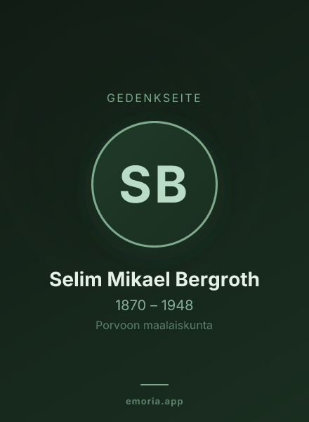 Gedenkportrait von Selim Mikael Bergroth