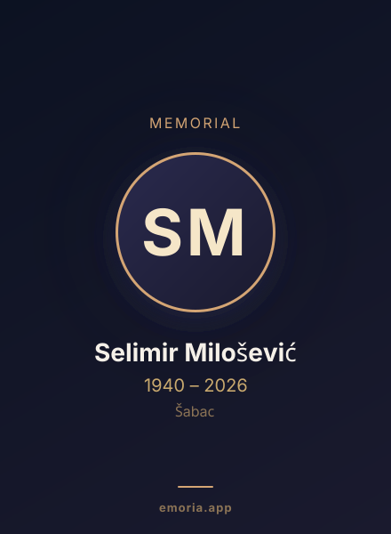 Memorial portrait of Selimir Milošević
