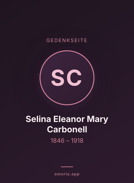 Gedenkportrait von Selina Eleanor Mary Carbonell