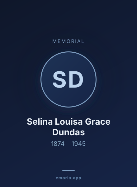 Memorial portrait of Selina Louisa Grace Dundas