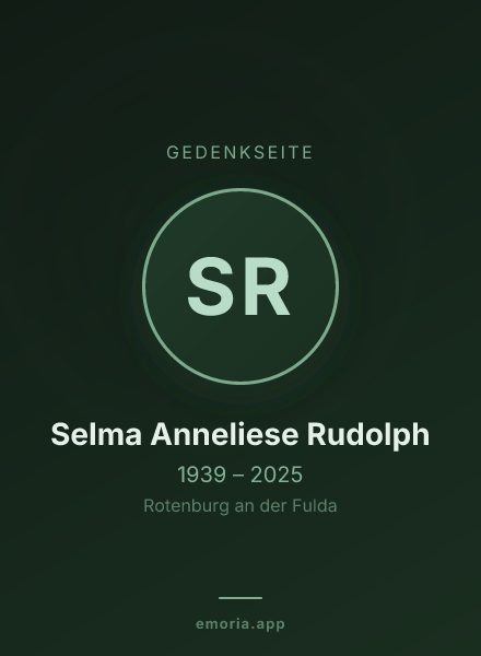 Gedenkportrait von Selma Anneliese Rudolph