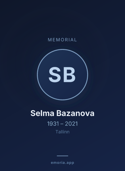 Memorial portrait of Selma Bazanova
