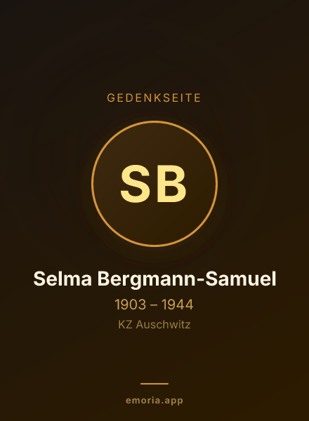 Gedenkportrait von Selma Bergmann-Samuel
