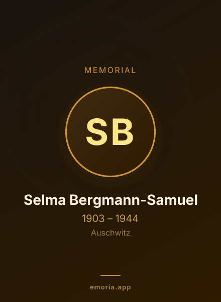 Memorial portrait of Selma Bergmann-Samuel