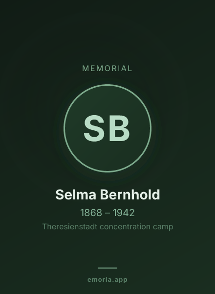 Memorial portrait of Selma Bernhold