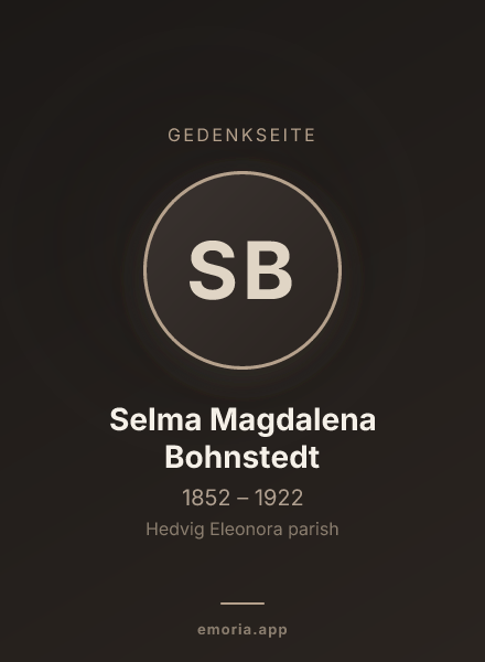 Gedenkportrait von Selma Magdalena Bohnstedt