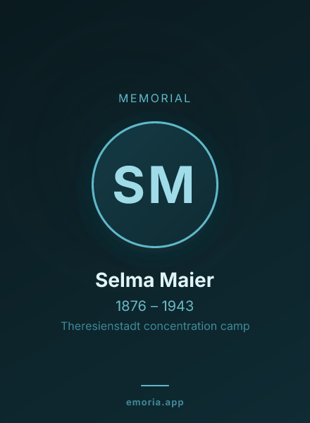 Memorial portrait of Selma Maier