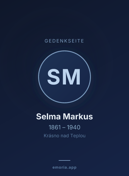 Gedenkportrait von Selma Markus