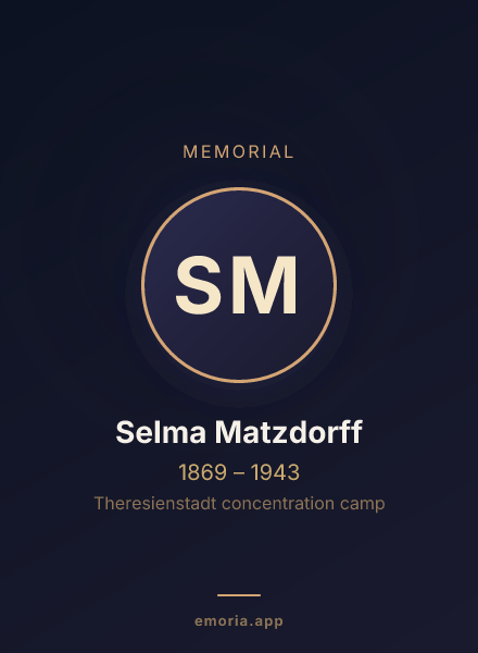 Memorial portrait of Selma Matzdorff