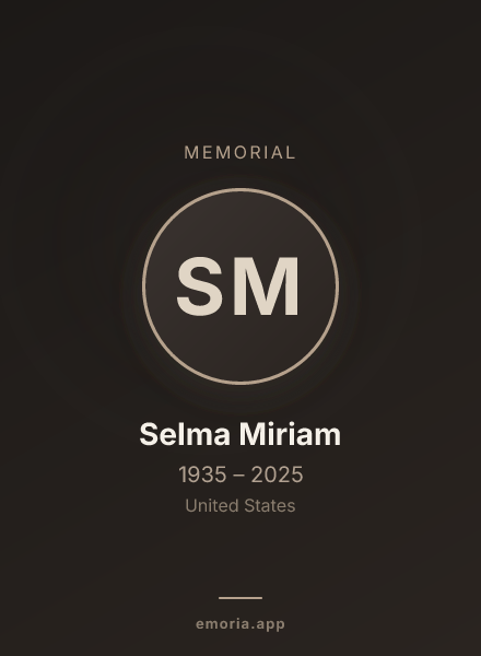 Memorial portrait of Selma Miriam