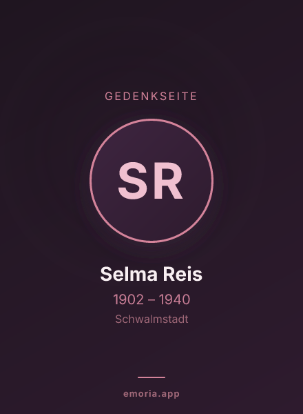 Gedenkportrait von Selma Reis