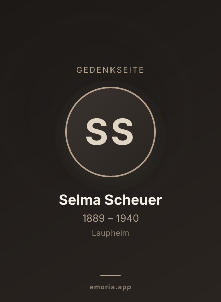 Gedenkportrait von Selma Scheuer