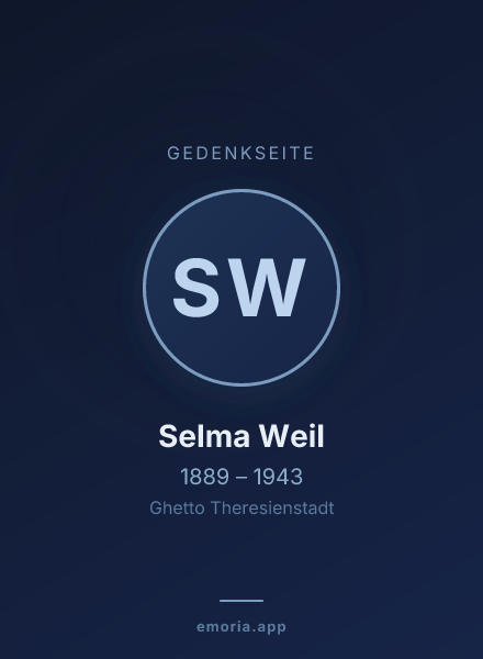 Gedenkportrait von Selma Weil