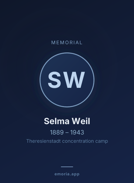 Memorial portrait of Selma Weil