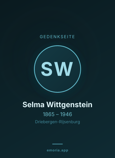 Gedenkportrait von Selma Wittgenstein