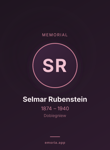 Memorial portrait of Selmar Rubenstein