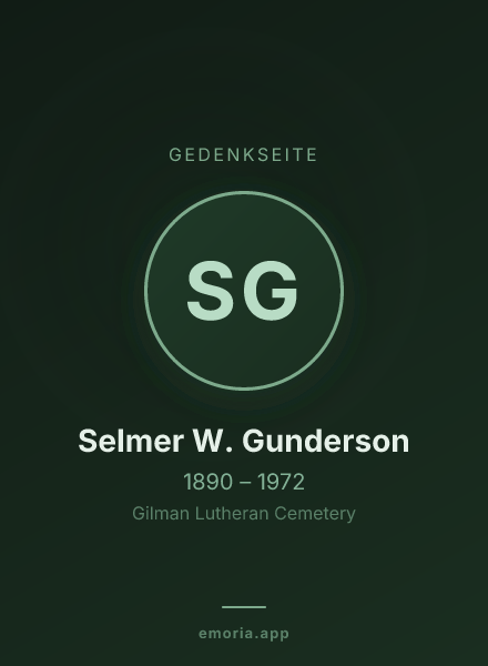 Gedenkportrait von Selmer W. Gunderson