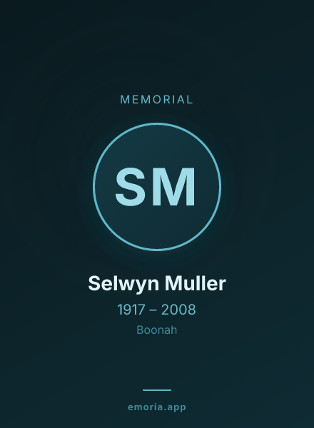 Memorial portrait of Selwyn Muller
