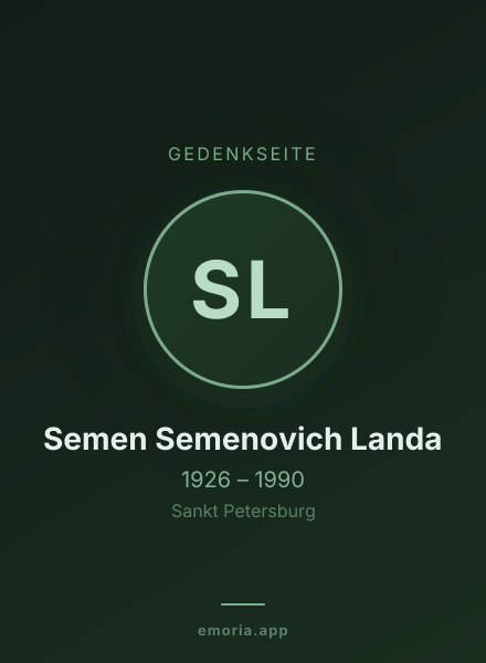 Gedenkportrait von Semen Semenovich Landa