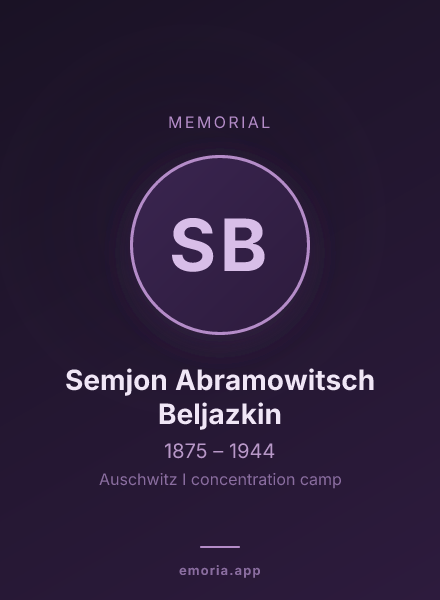 Memorial portrait of Semjon Abramowitsch Beljazkin
