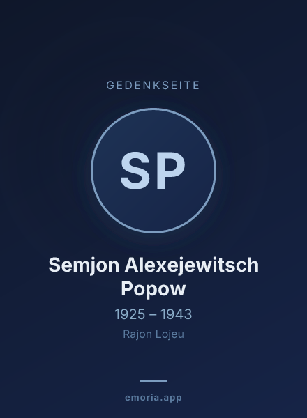 Gedenkportrait von Semjon Alexejewitsch Popow