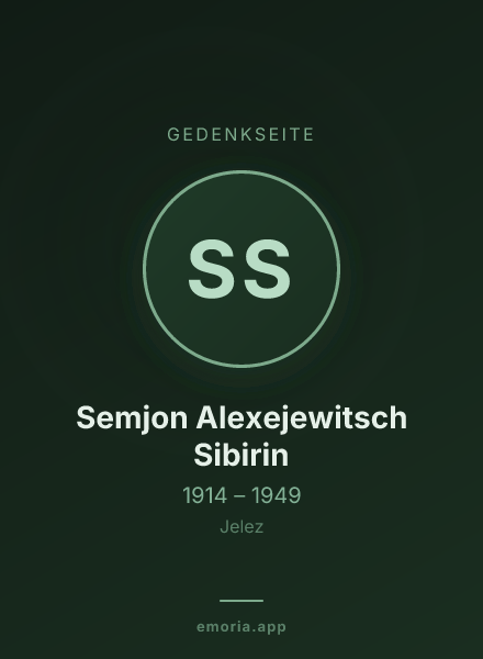 Gedenkportrait von Semjon Alexejewitsch Sibirin