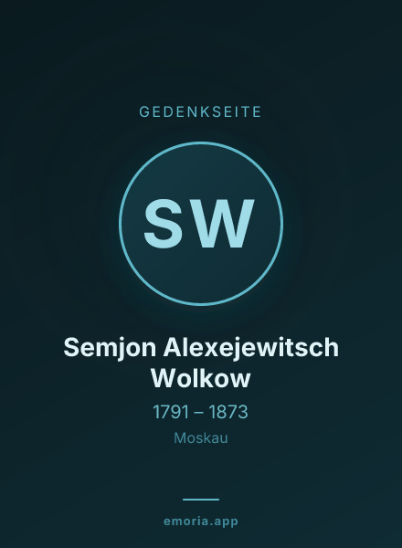 Gedenkportrait von Semjon Alexejewitsch Wolkow