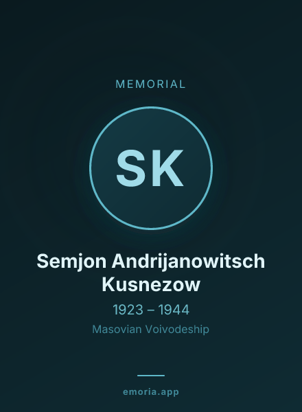 Memorial portrait of Semjon Andrijanowitsch Kusnezow