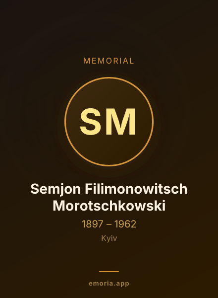 Memorial portrait of Semjon Filimonowitsch Morotschkowski