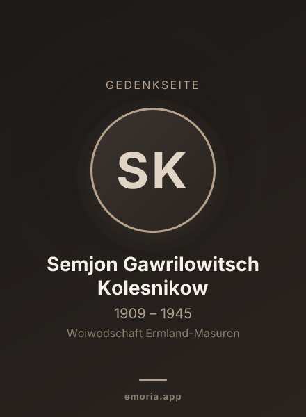 Gedenkportrait von Semjon Gawrilowitsch Kolesnikow