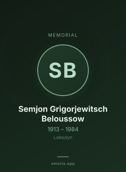 Memorial portrait of Semjon Grigorjewitsch Beloussow