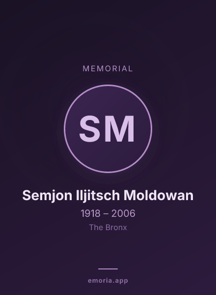 Memorial portrait of Semjon Iljitsch Moldowan