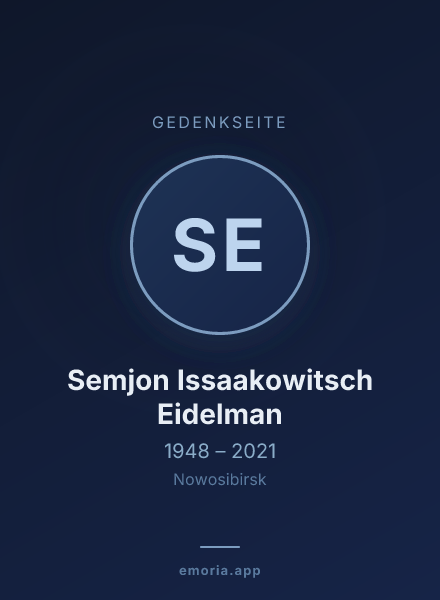 Gedenkportrait von Semjon Issaakowitsch Eidelman
