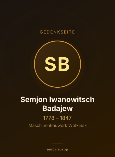 Gedenkportrait von Semjon Iwanowitsch Badajew