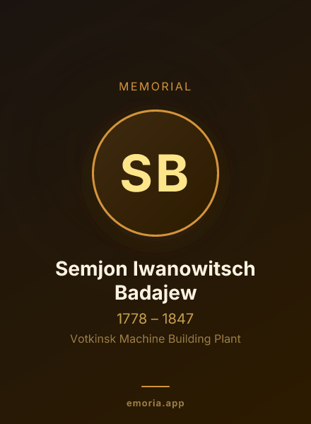 Memorial portrait of Semjon Iwanowitsch Badajew