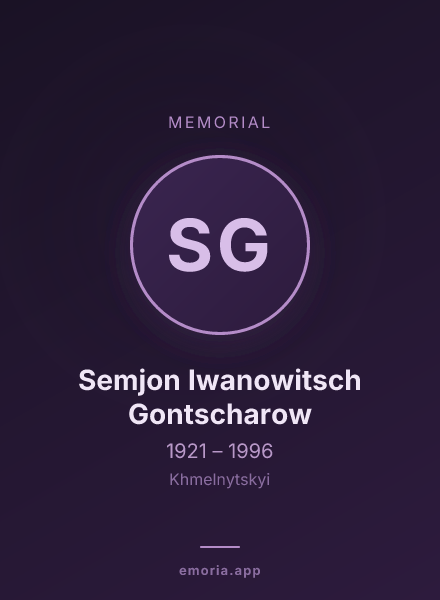 Memorial portrait of Semjon Iwanowitsch Gontscharow